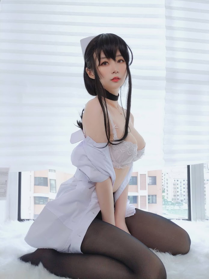 nurse porn - Asian teen in sexy nurse cosplay with beautiful face and hot